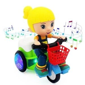 Baby Toddler Electric Tricycle Toy Cartoon Motorcycle Vehicle Girl Play Music